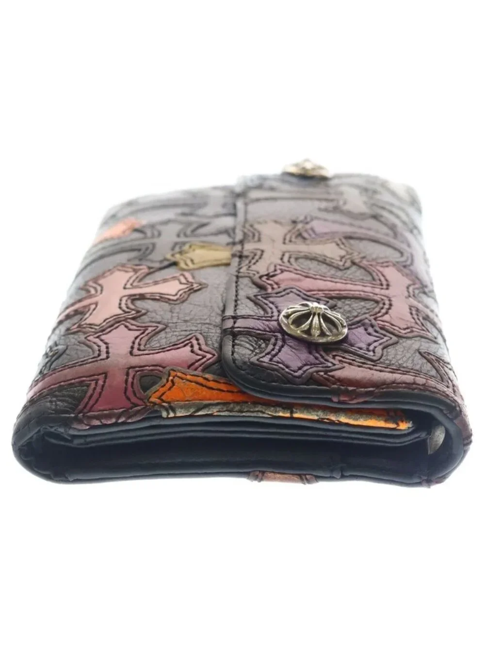 Chrome Hearts Wave Cross Patch Ball Button with Leather Wallet Multi